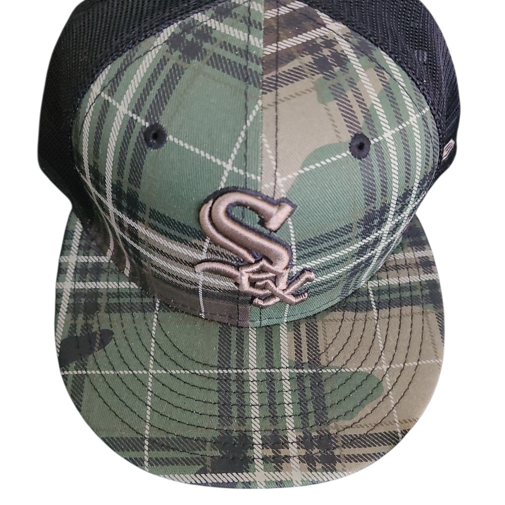 New Era Chicago White Sox MLB Camo Plaid 9FIFTY Mesh Snapback Adjustable Hat Cap